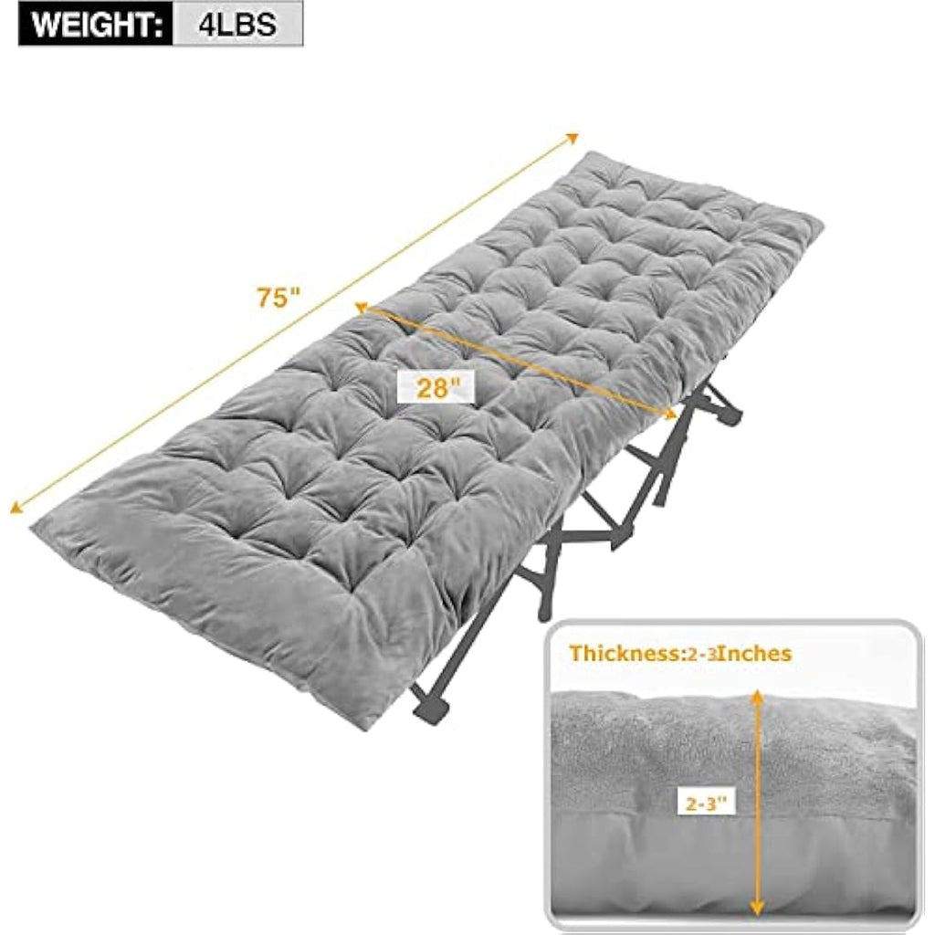 REDCAMP XL Camping Cot Pad – 75x28 Soft Cotton Folding Sleeping Mattress
