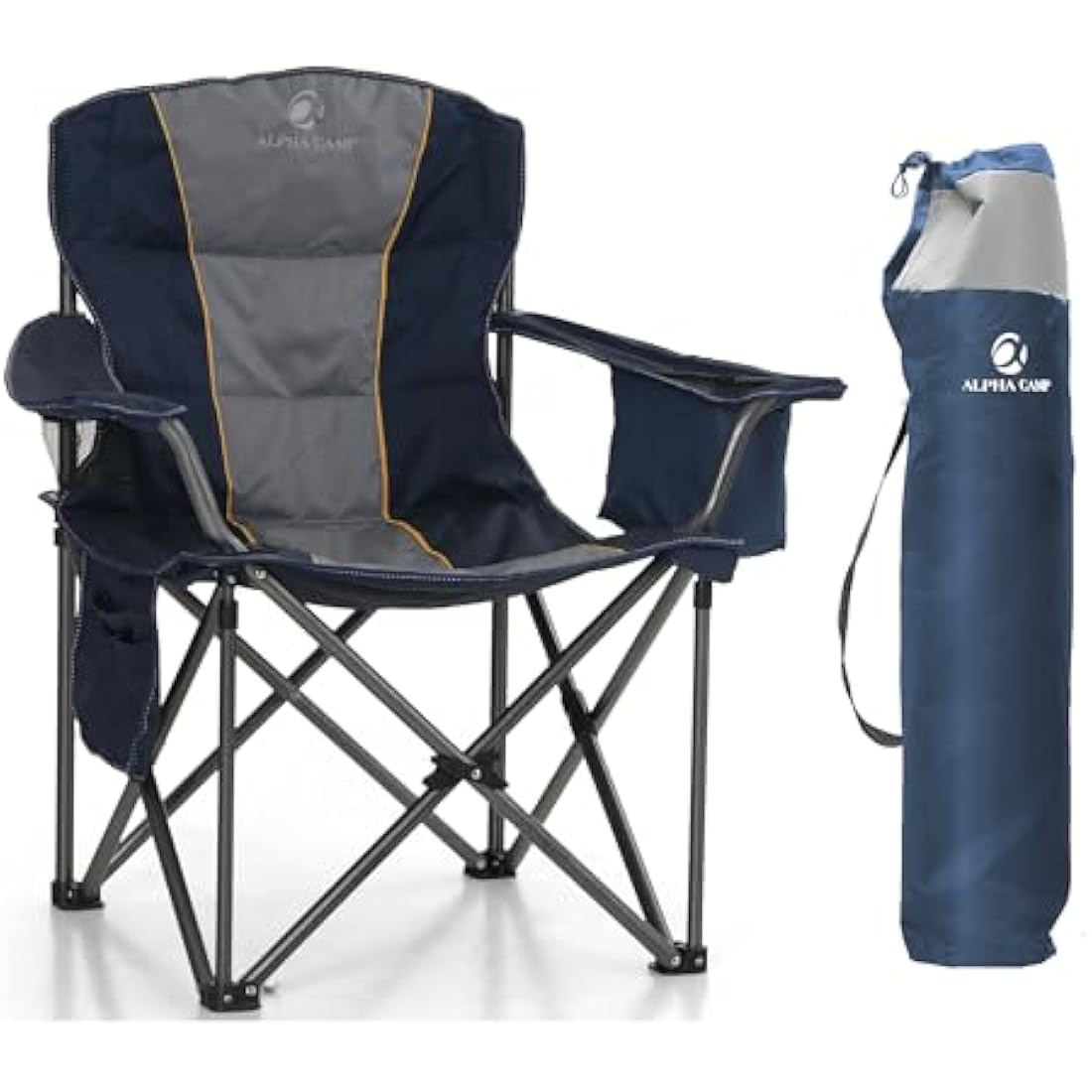 LET'S CAMP Heavy Duty Folding Camping Chair | Oversized Padded Seat