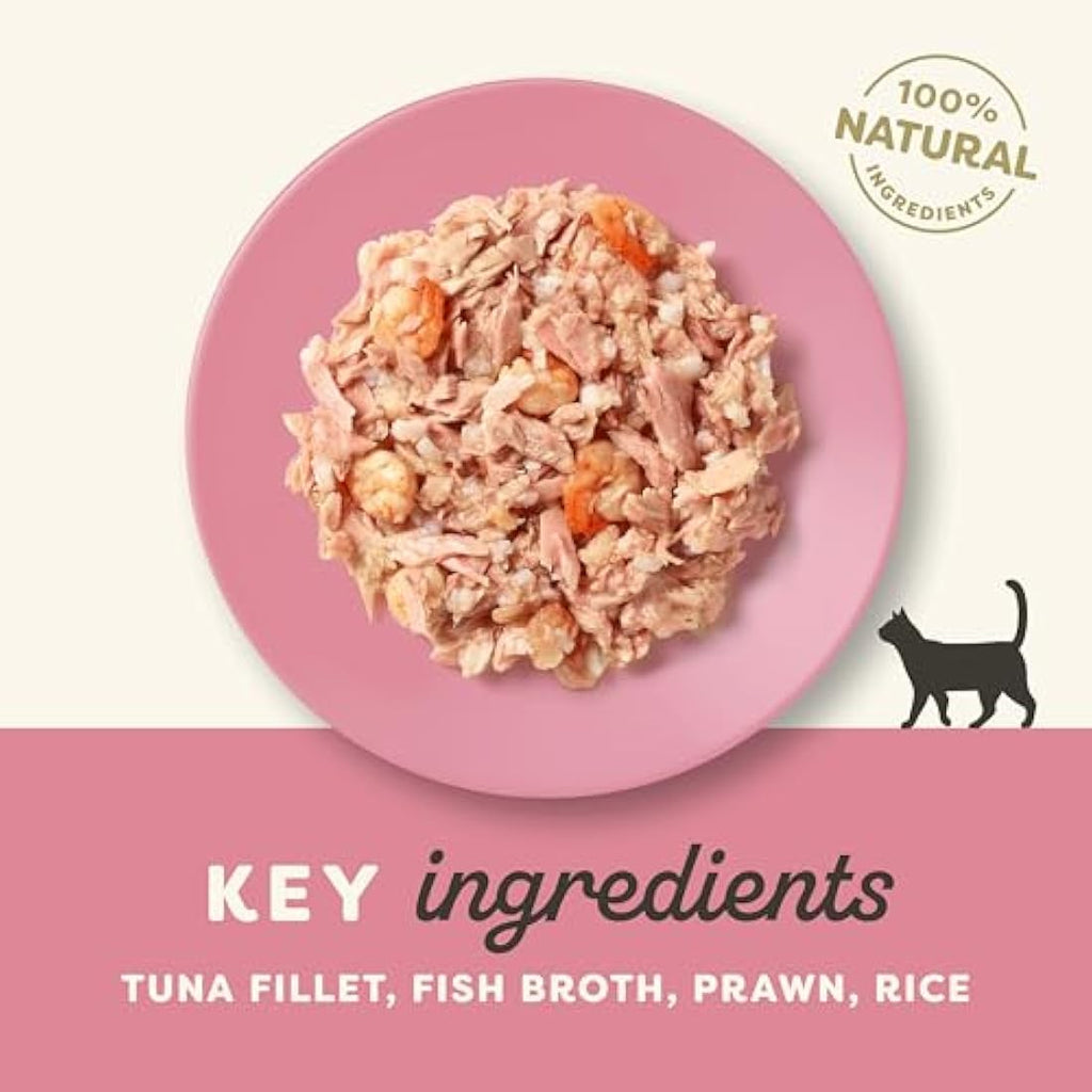 Applaws Natural Wet Cat Food | Tuna Fillet with Prawn | 24 x 156g Tins