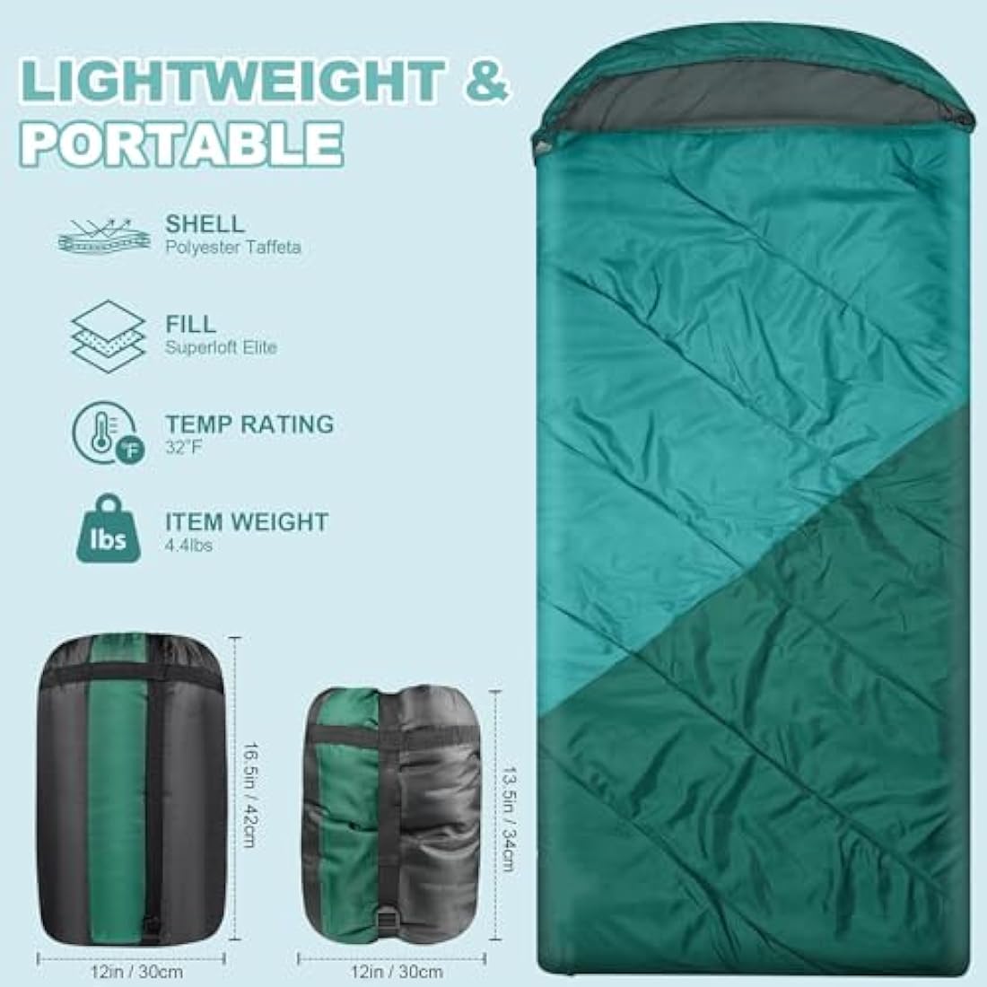 Mcota XL Sleeping Bag | Lightweight Waterproof Mummy Bag for Camping
