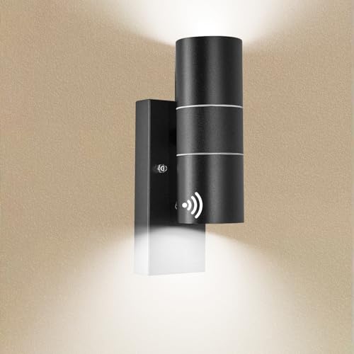 Wondlumi Dusk to Dawn Outdoor Wall Lights | Matte Black IP44 Sconce