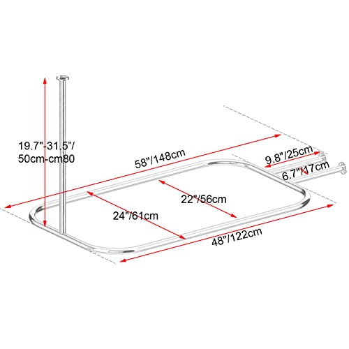 Sikaiqi Oval Shower Curtain Rod for Clawfoot Tubs | Aluminum Alloy - Black