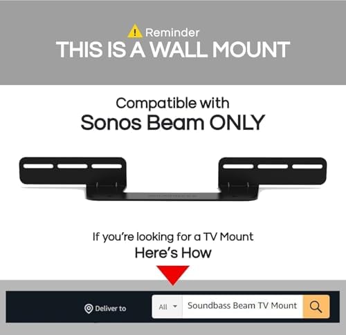 Soundbass Soundbar Mount for Sonos Beam Gen 1 & 2 | Steel Wall Bracket