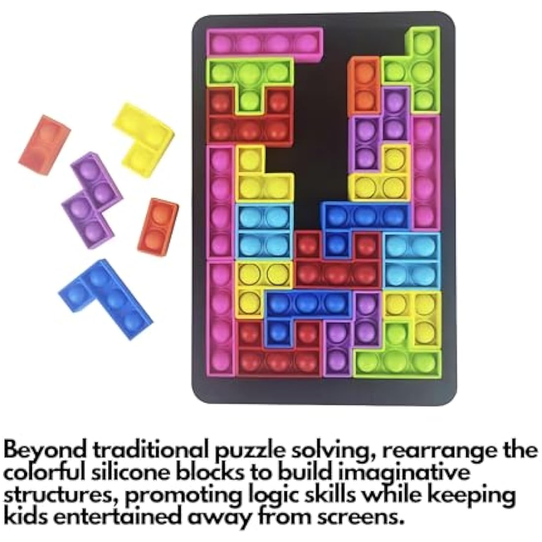 Jolof Store Fidget Jigsaw Pop Game – Sensory Silicone Logic Puzzle Toy