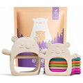 Infatot Koda Koala Teething Mitten 2-Pack | Food-Grade Silicone, Cream