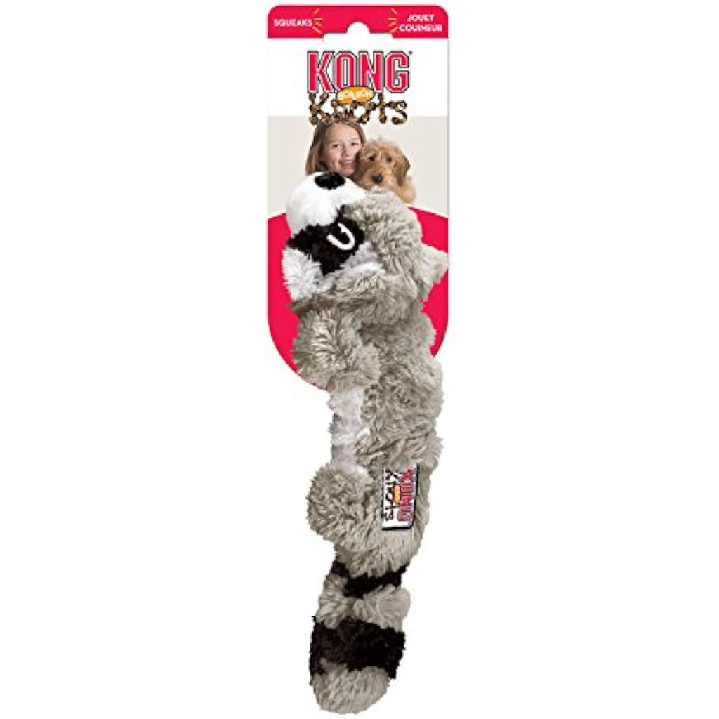 KONG Scrunch Knots Raccoon Dog Toy – Stuffing-Free Knotted Rope