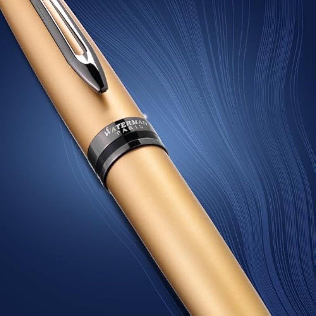 Waterman Expert Ballpoint Pen | Metallic Gold Lacquer & Ruthenium Trim
