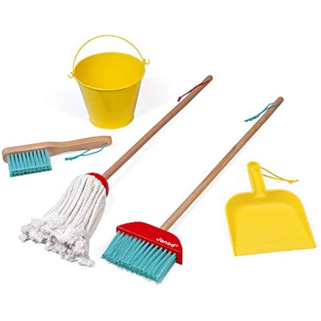 Janod Wooden Cleaning Set – 5-Piece Realistic Pretend Play Toy
