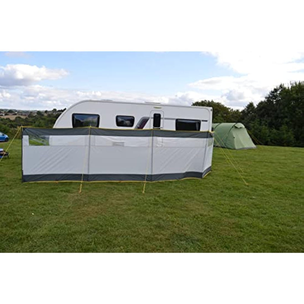 Bits4Reasons 5 Panel Steel Poled Camping Windbreak with Windows - 8m