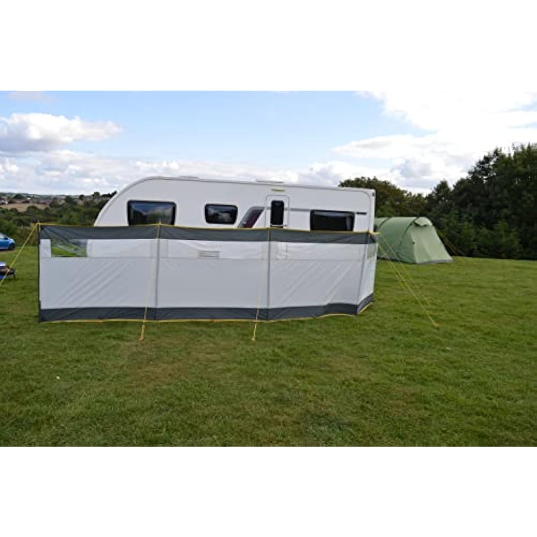 Bits4Reasons 5 Panel Steel Poled Camping Windbreak with Windows - 8m