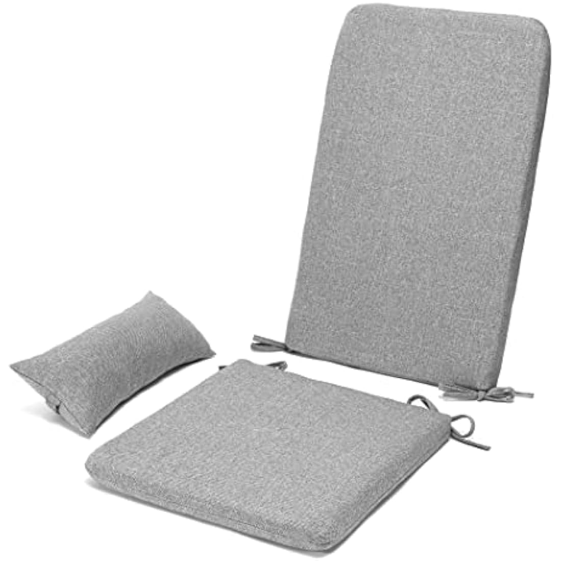 Klear Vu Rumba 3-Piece Adirondack Chair Cushion Set | Water-Repellent Gray