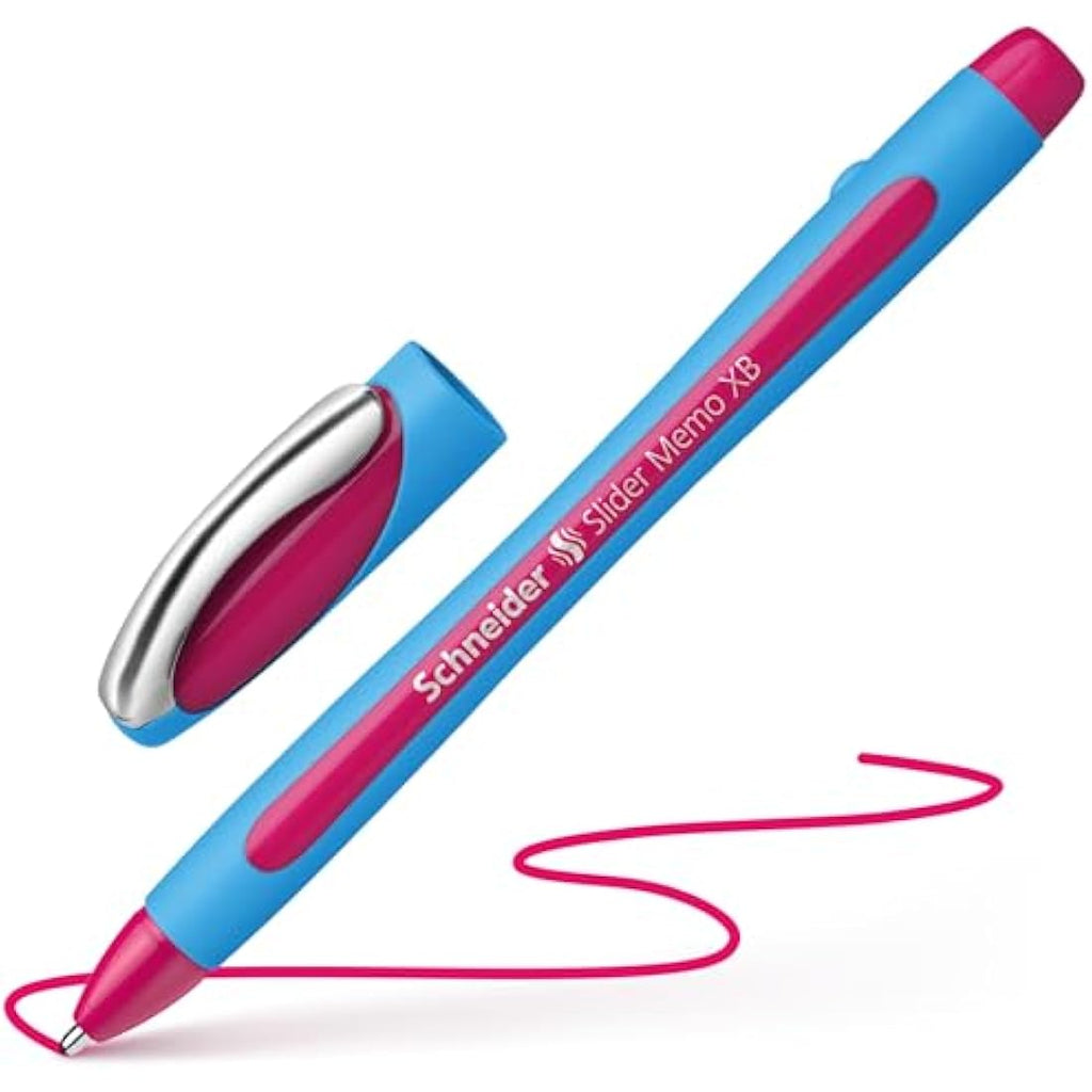 Schneider Slider Memo XB Ballpoint Pen - Pink Ink, Recycled - 10 Pack
