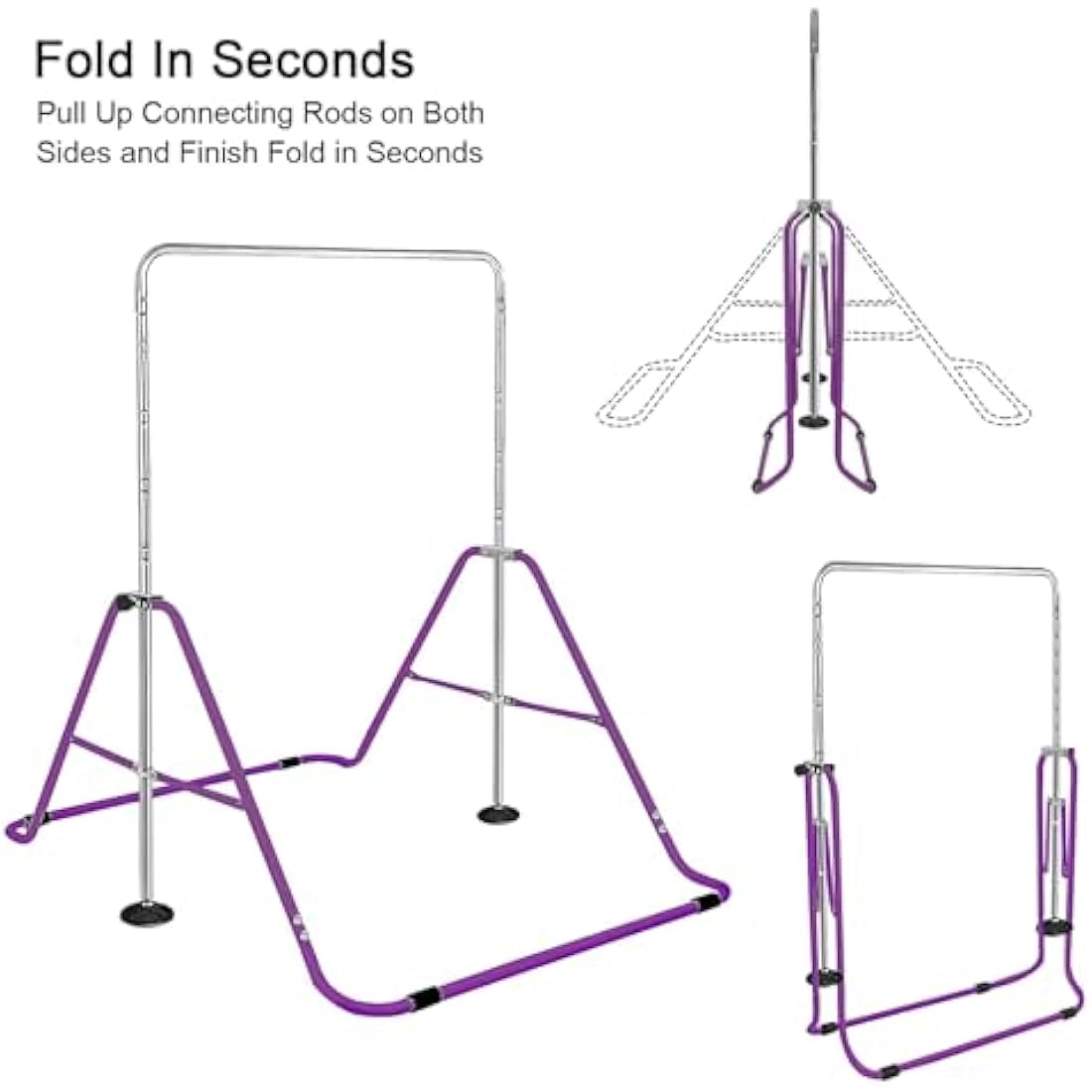 FBSPORT Kids Gymnastics Bar – Adjustable Folding Junior Training Bar