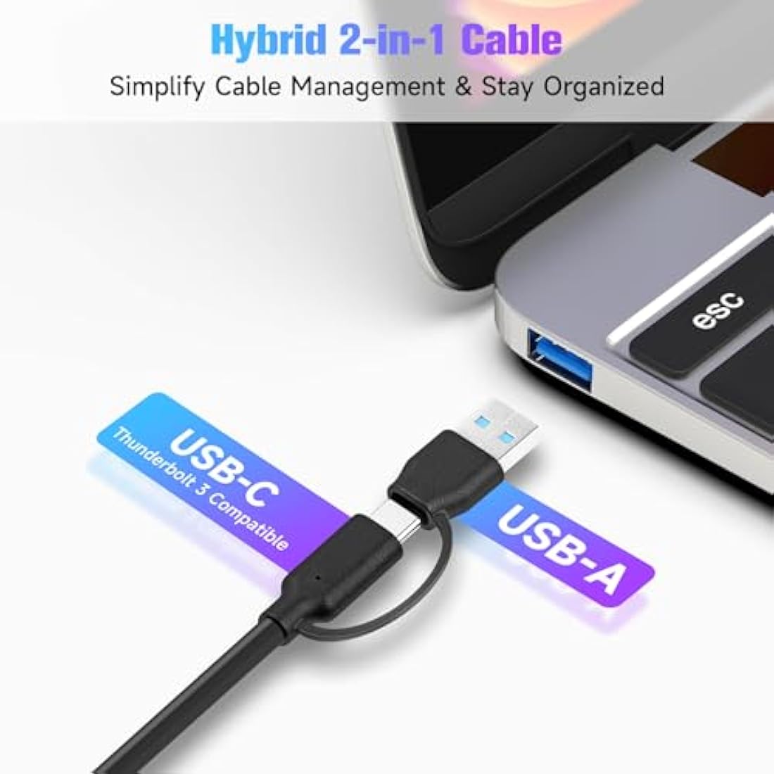 RSHTECH 7-Port Powered USB Hub | 10Gbps USB-C & USB 3.2 Aluminum Splitter