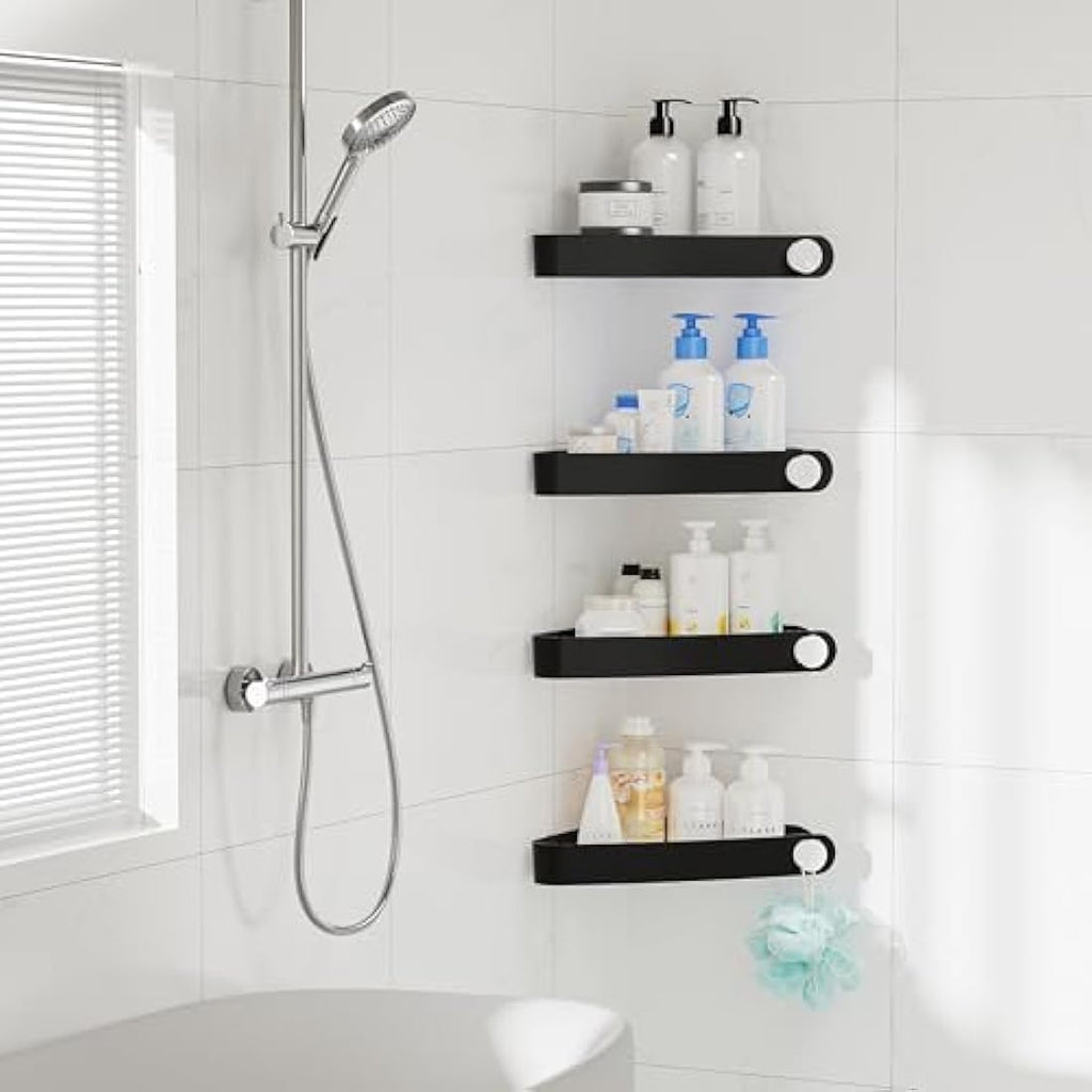 Sotfamily Corner Shower Caddy - 4 Pack No-Drill Adhesive Bathroom Shelf