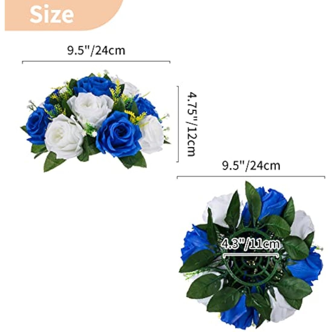 Artificial Flower Ball Centerpieces | 24cm Silk Rose 2-Pack