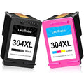LeciRoba 304XL Remanufactured Ink Cartridges for HP DeskJet & ENVY (2-Pack)