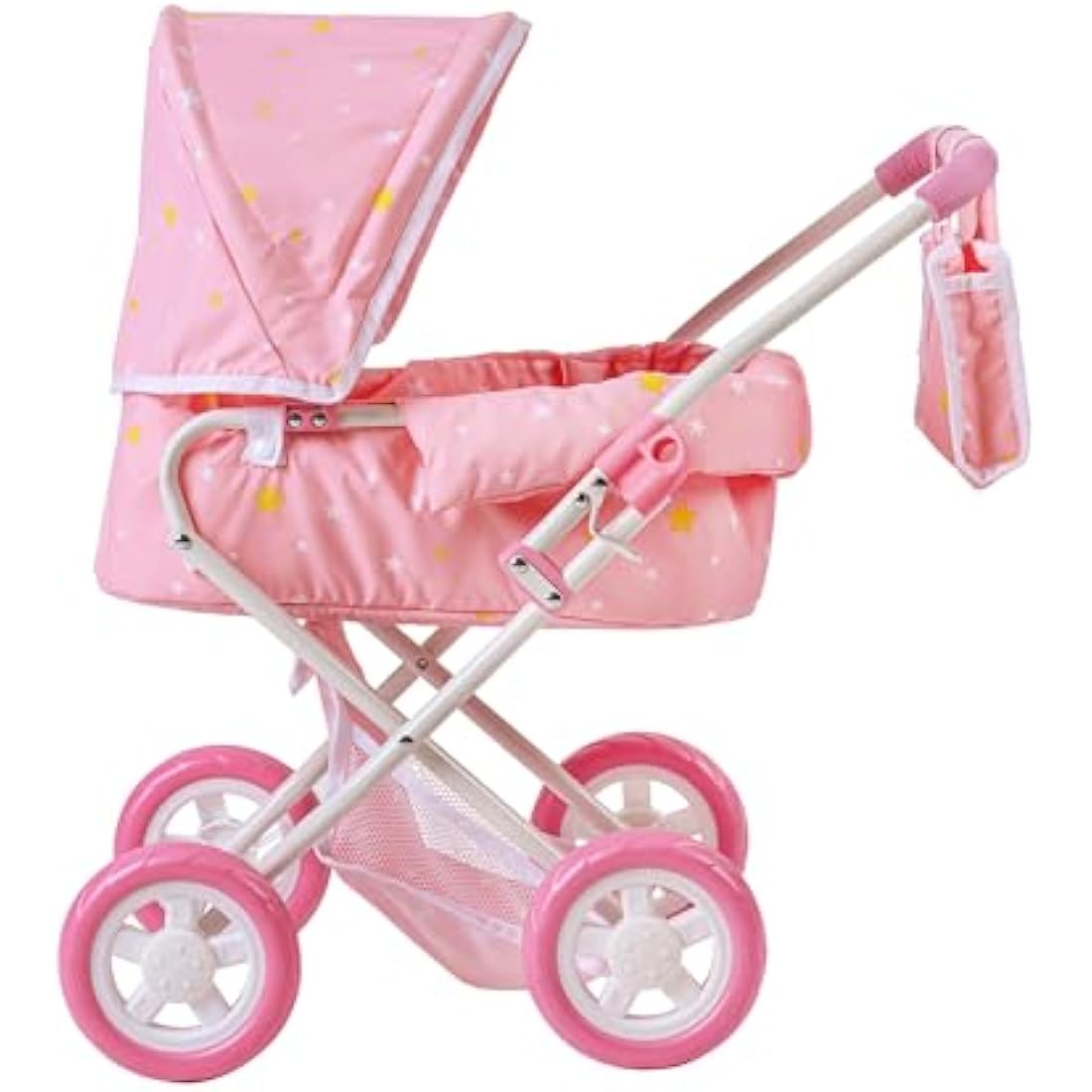Olivia's Little World 2-in-1 Baby Doll Stroller Pram | Pink Stars