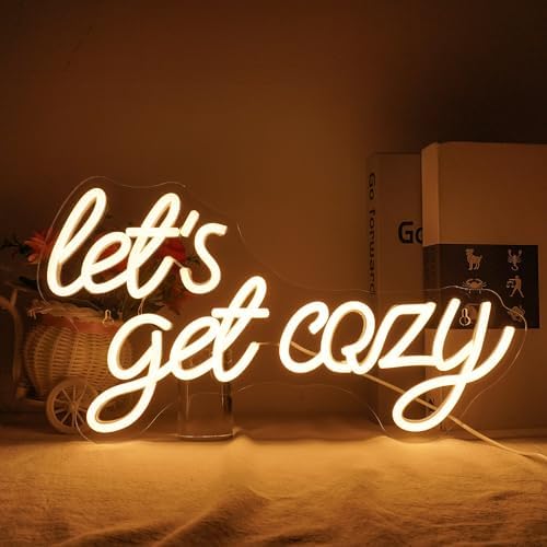 Horseneon Let's Get Cozy Neon Sign - Dimmable Warm White LED Wall Art