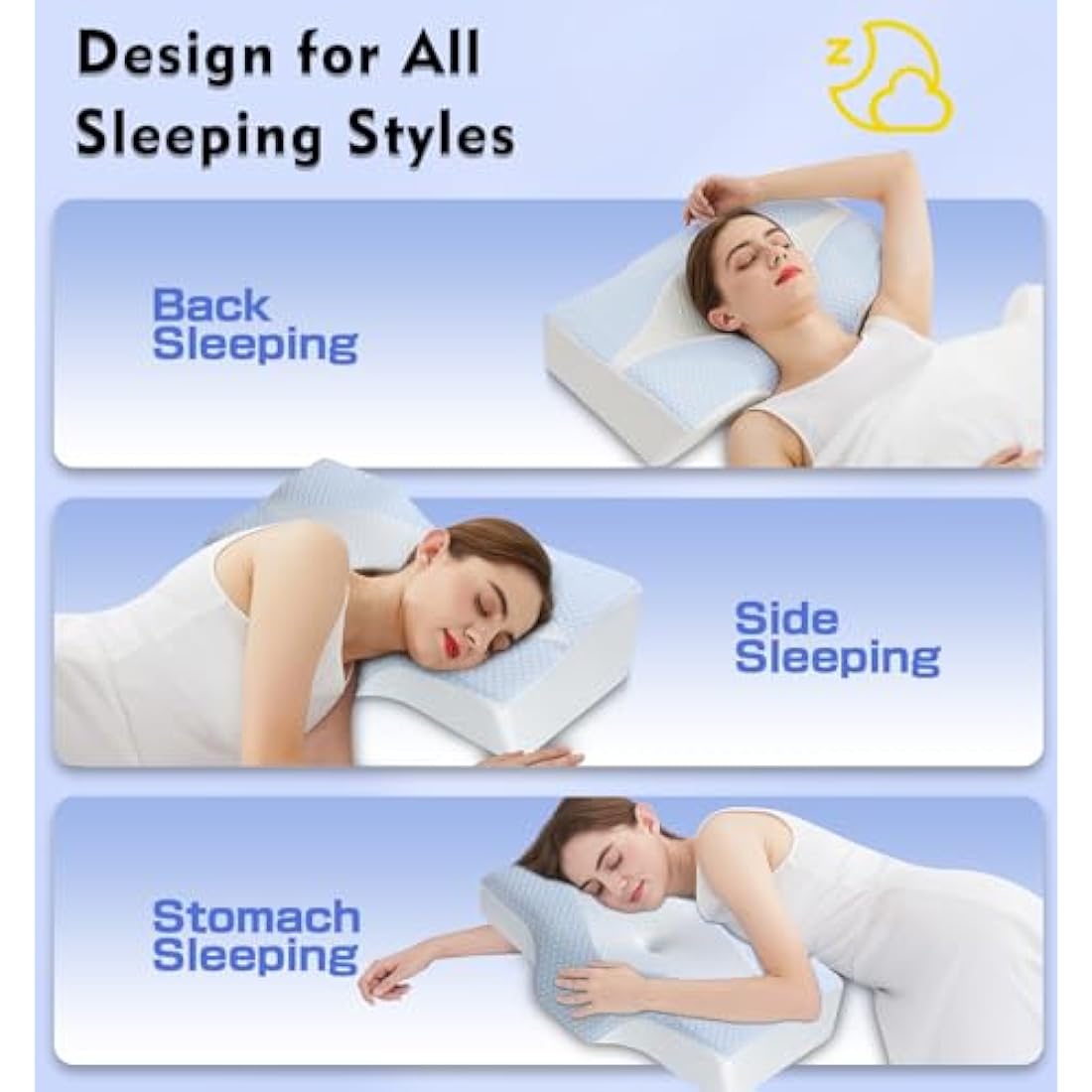 Hydomi Ergonomic Memory Foam Cervical Pillow for Neck Pain Relief