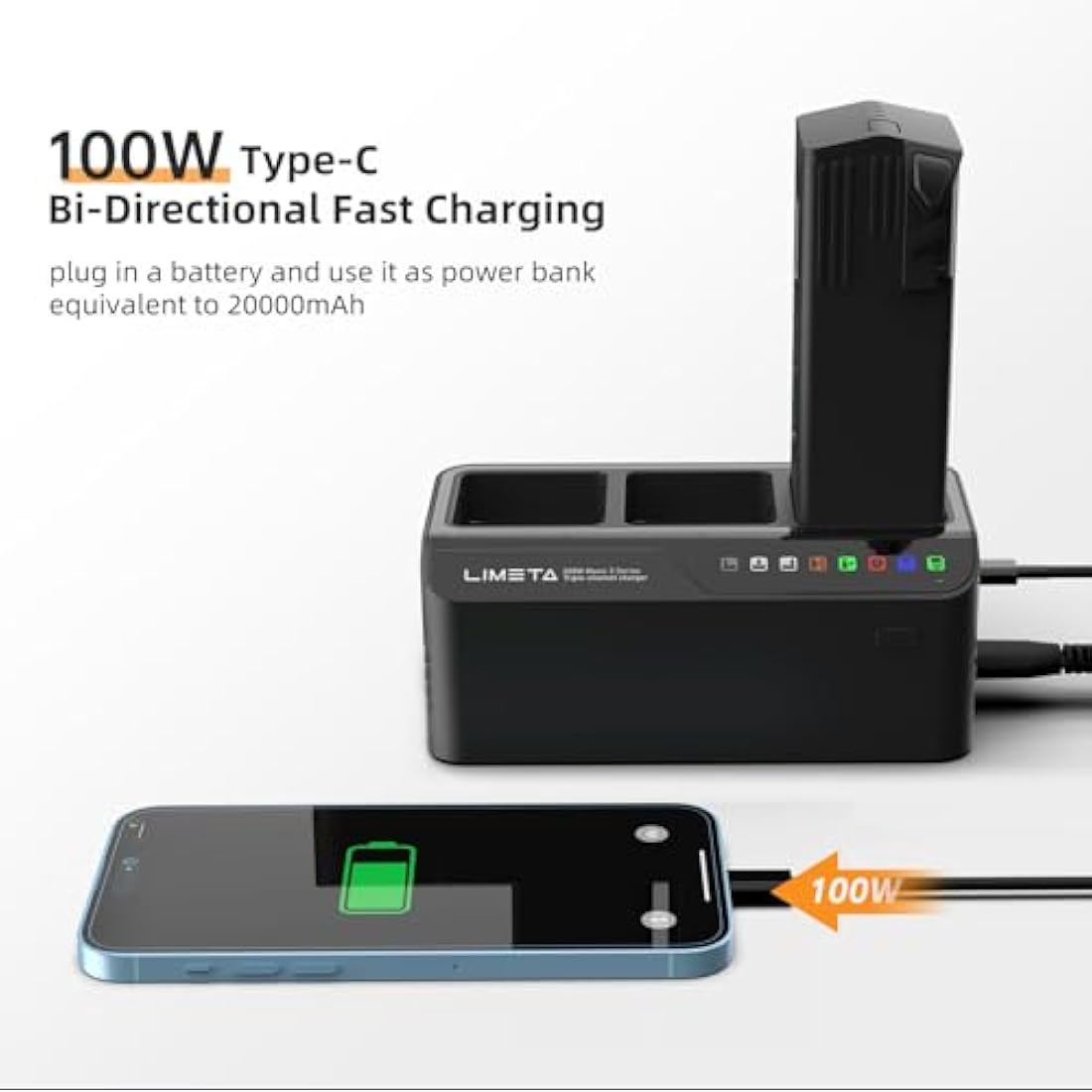 LIMETA Mavic 3 200W Battery Charger | 3-Channel Fast Charging Hub