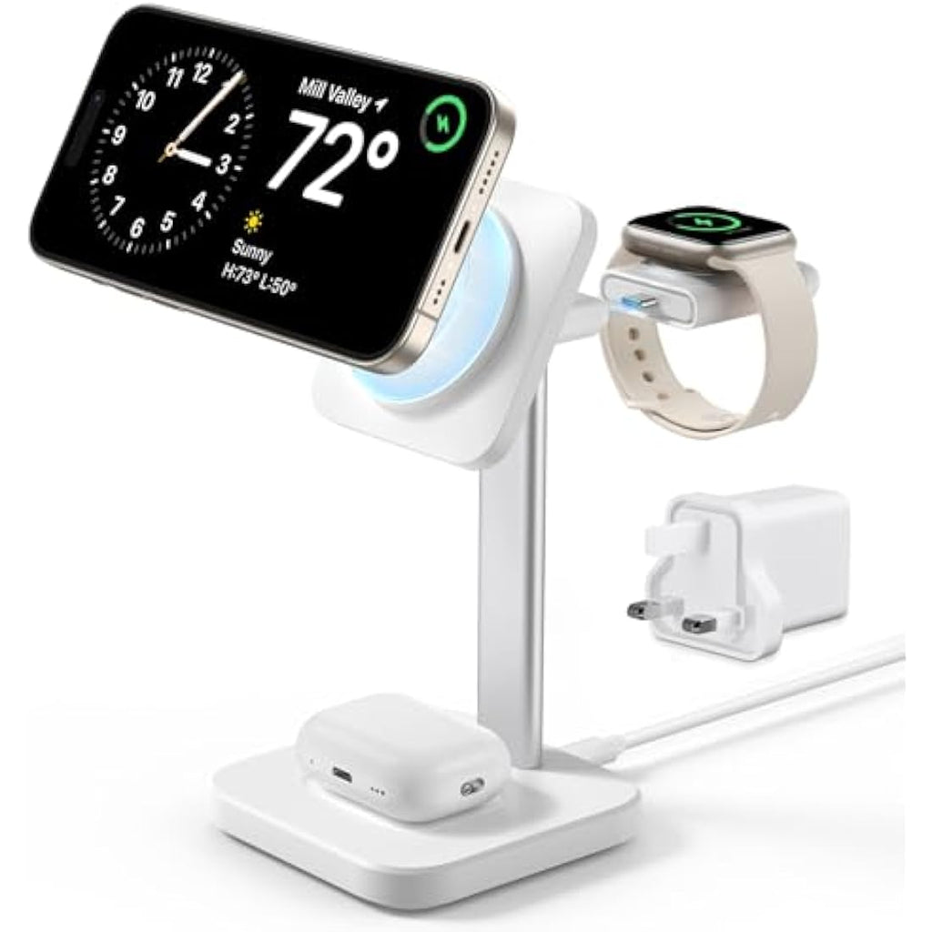ESR 3-in-1 MagSafe Wireless Charger Stand for iPhone & Apple Watch – White