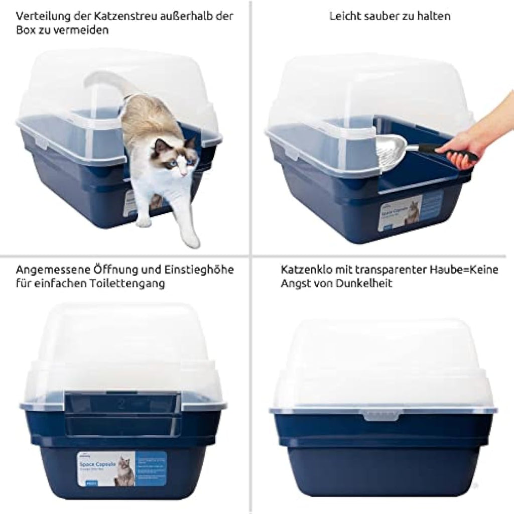 Petfamily 3-in-1 Cat Litter Box – Large Foldable Hooded Anti-Leak Tray