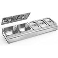 Onlyfire Pizza Topping Station – 5 Stainless Steel Prep Trays with Lid