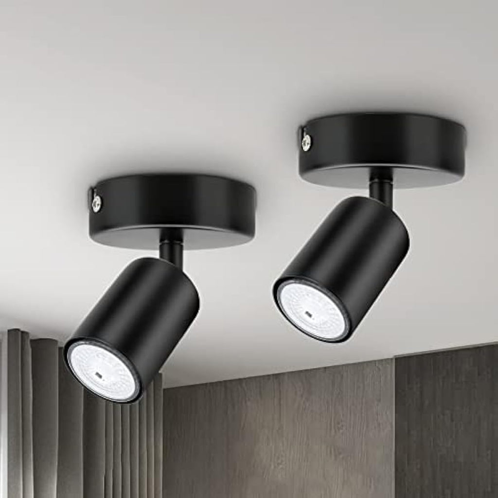 Jolof Store Matt Black Industrial Wall Spotlight - GU10 2 Pack
