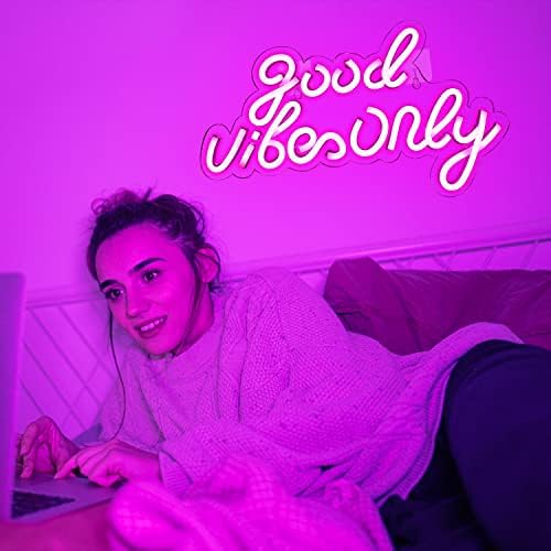 Good Vibes Only Pink LED Neon Sign | Acrylic Wall Decor