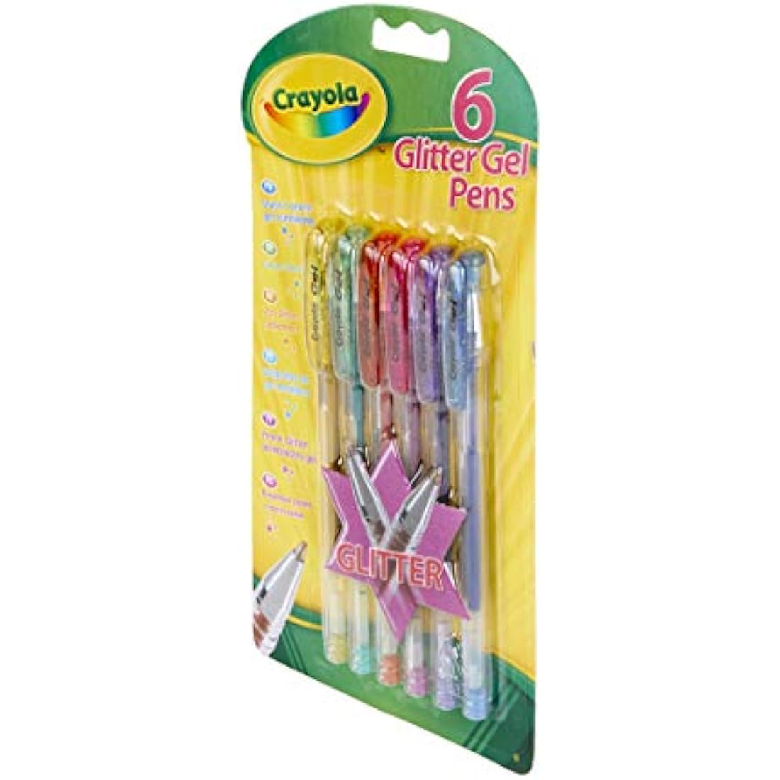 Crayola Glitter Gel Pens – Assorted Colours for Arts & Crafts (6 Pack)