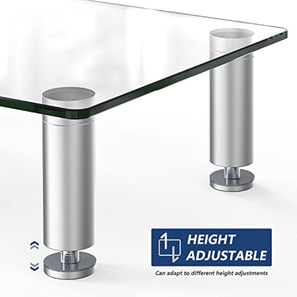 FITUEYES Dual Monitor Stand – Tempered Glass Laptop Riser, 2 Pack