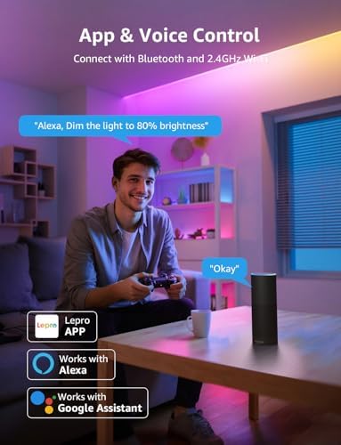 Lepro S1 AI Smart LED Strip Light - 15M Rainbow Music Sync WiFi Lights