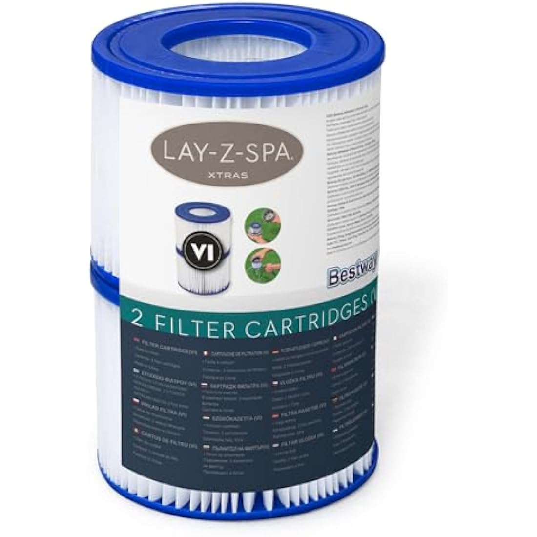 Lay-Z-Spa Filter Cartridge VI for All Models – White, Pack of 2