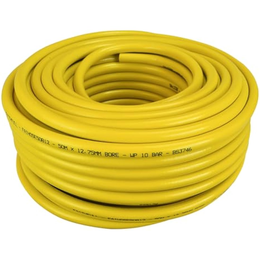 Faithfull Heavy-Duty Reinforced PVC Builders Hose | 50M x 12.5mm Yellow