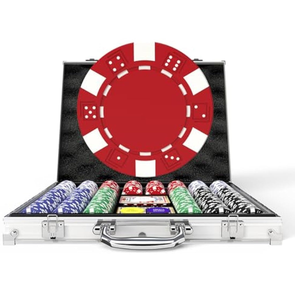 HEITOK 500 Piece Poker Chip Set | 11.5g Chips with Aluminum Travel Case