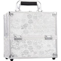 Jolof Store Makeup Train Case | Silver Rose Aluminum Beauty Box