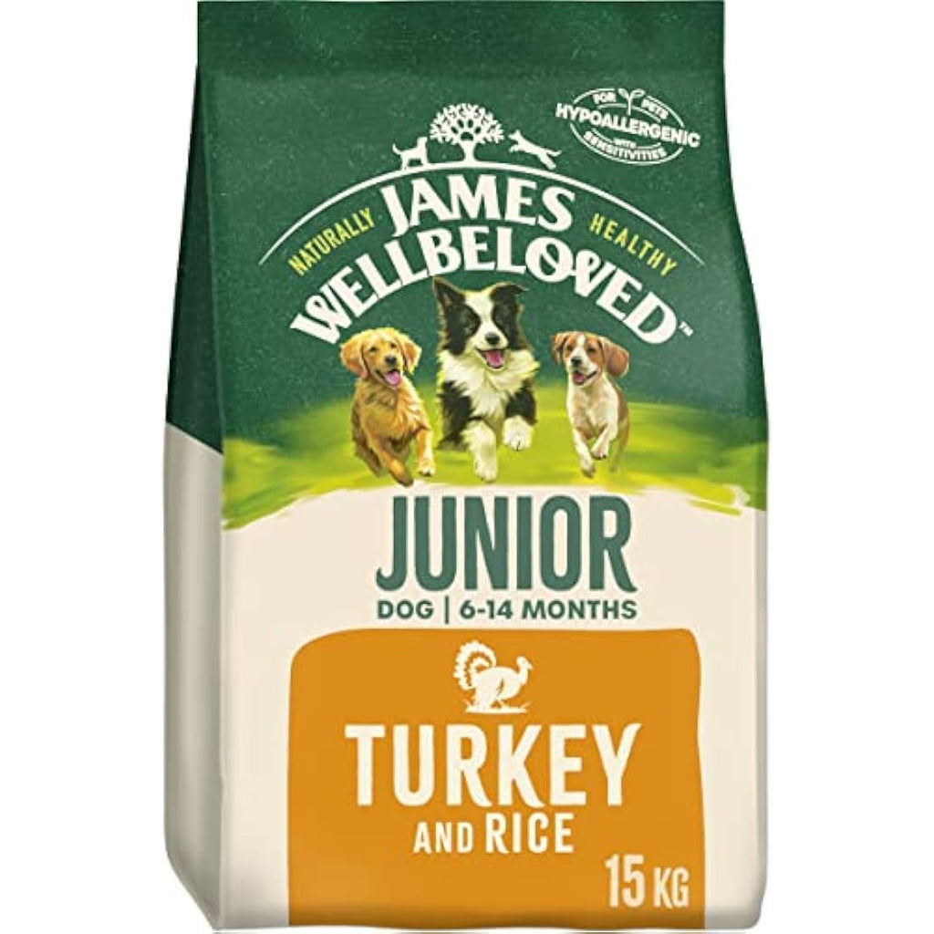 James Wellbeloved Junior Turkey & Rice Hypoallergenic Dog Food - 15kg