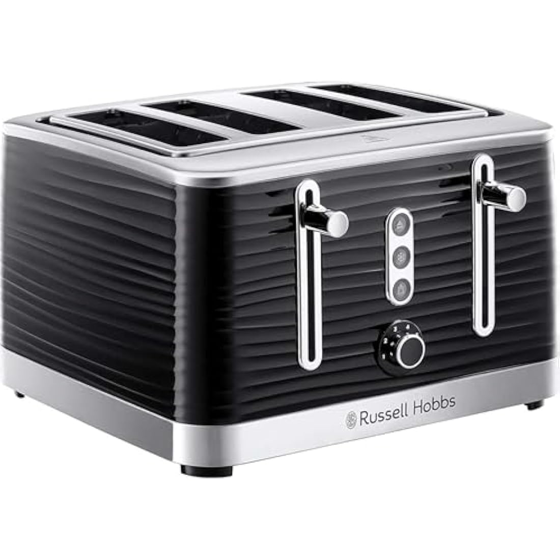 Russell Hobbs Inspire 4-Slice Toaster | High Gloss Black & Chrome
