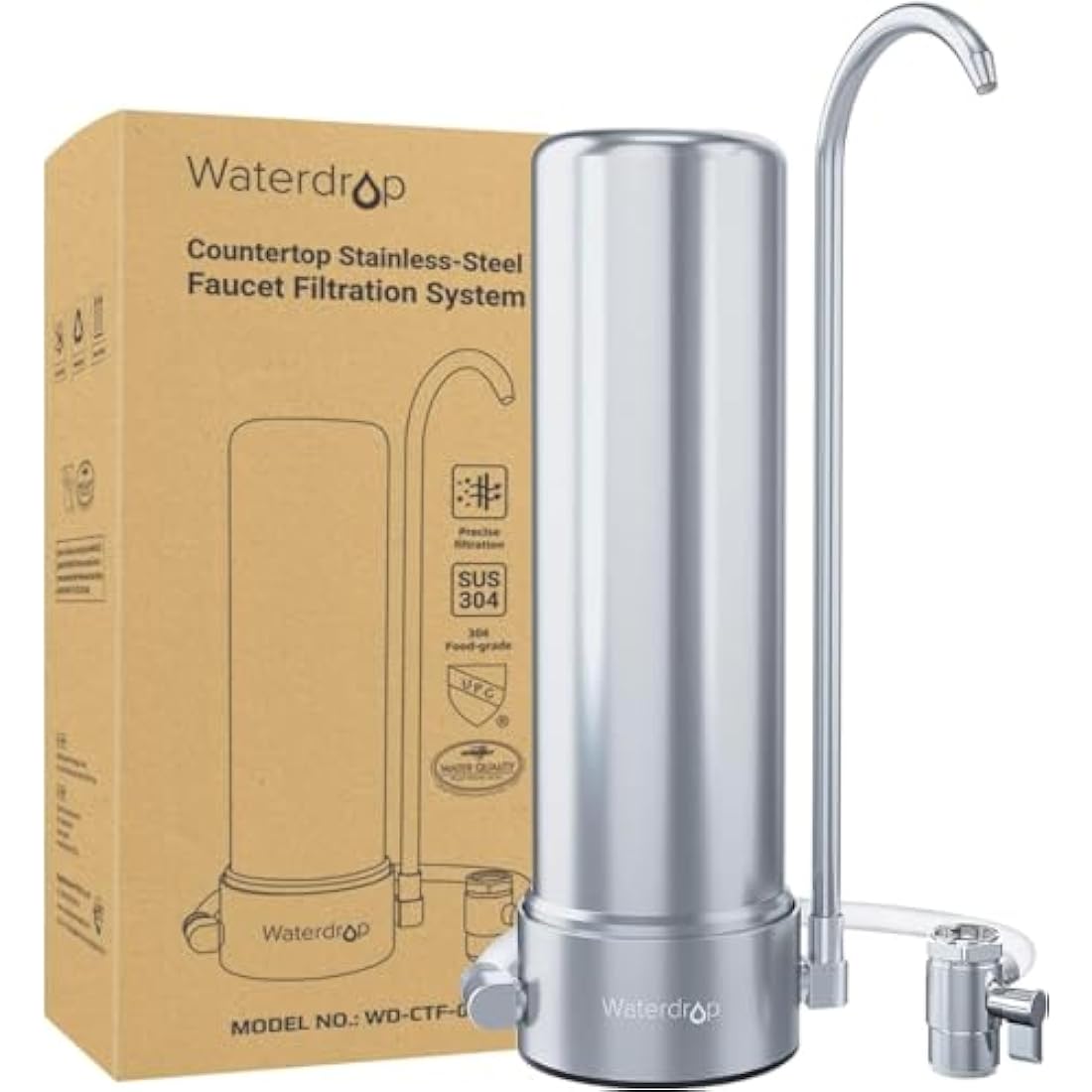 Waterdrop Countertop Water Filter | 5-Stage Stainless Steel Tap System