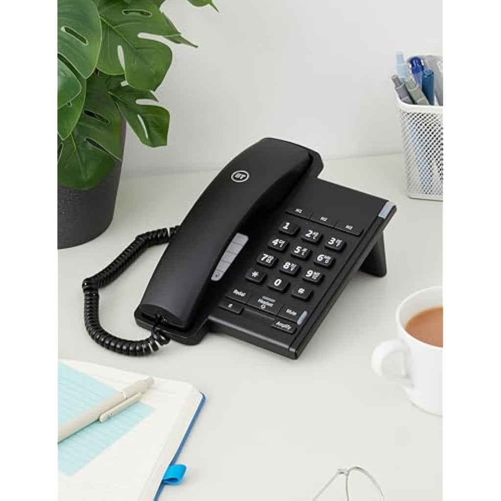 BT Converse 2100 Corded Landline Phone with Headset Socket - Black