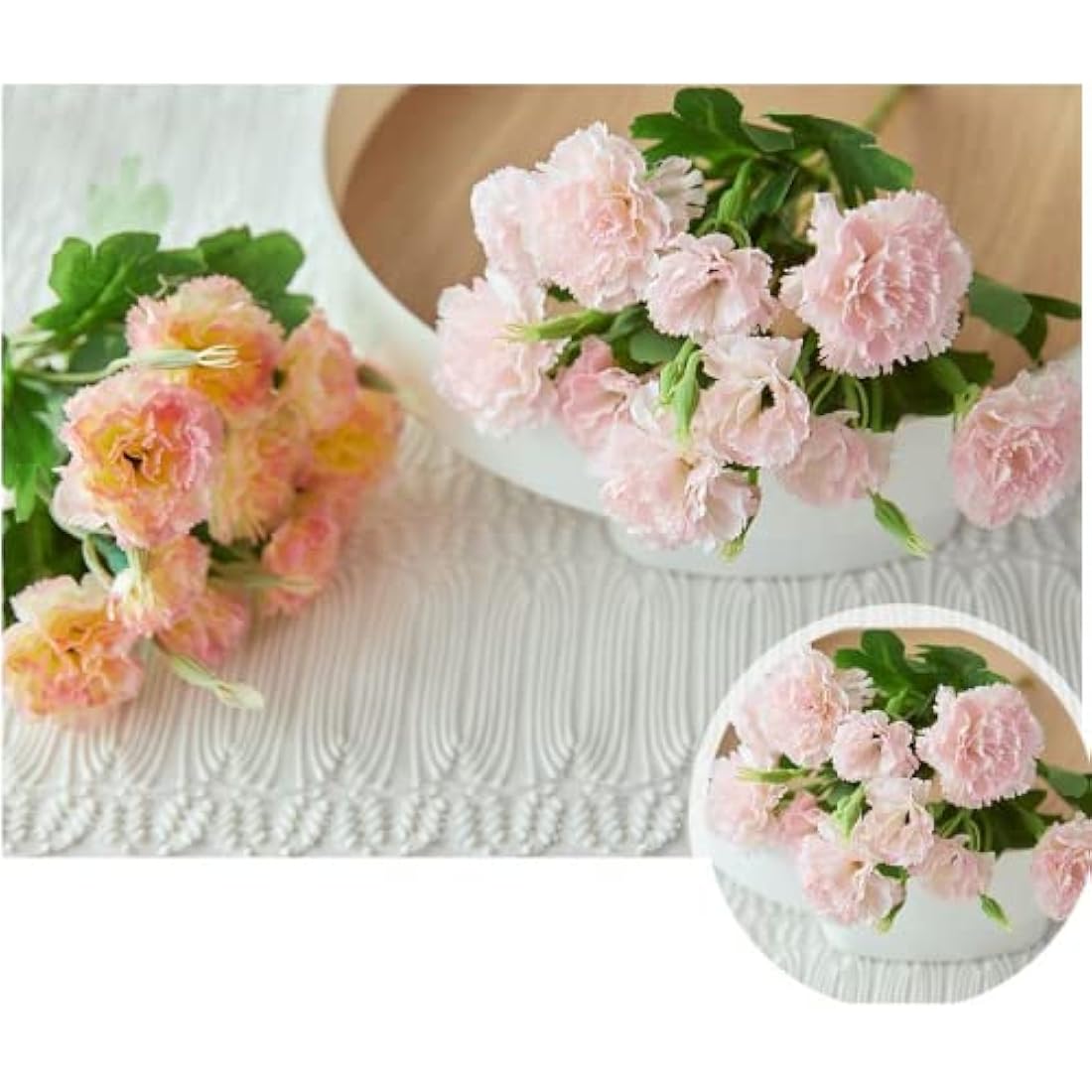 Artificial Carnations – 40 Heads UV Resistant Silk Bouquet