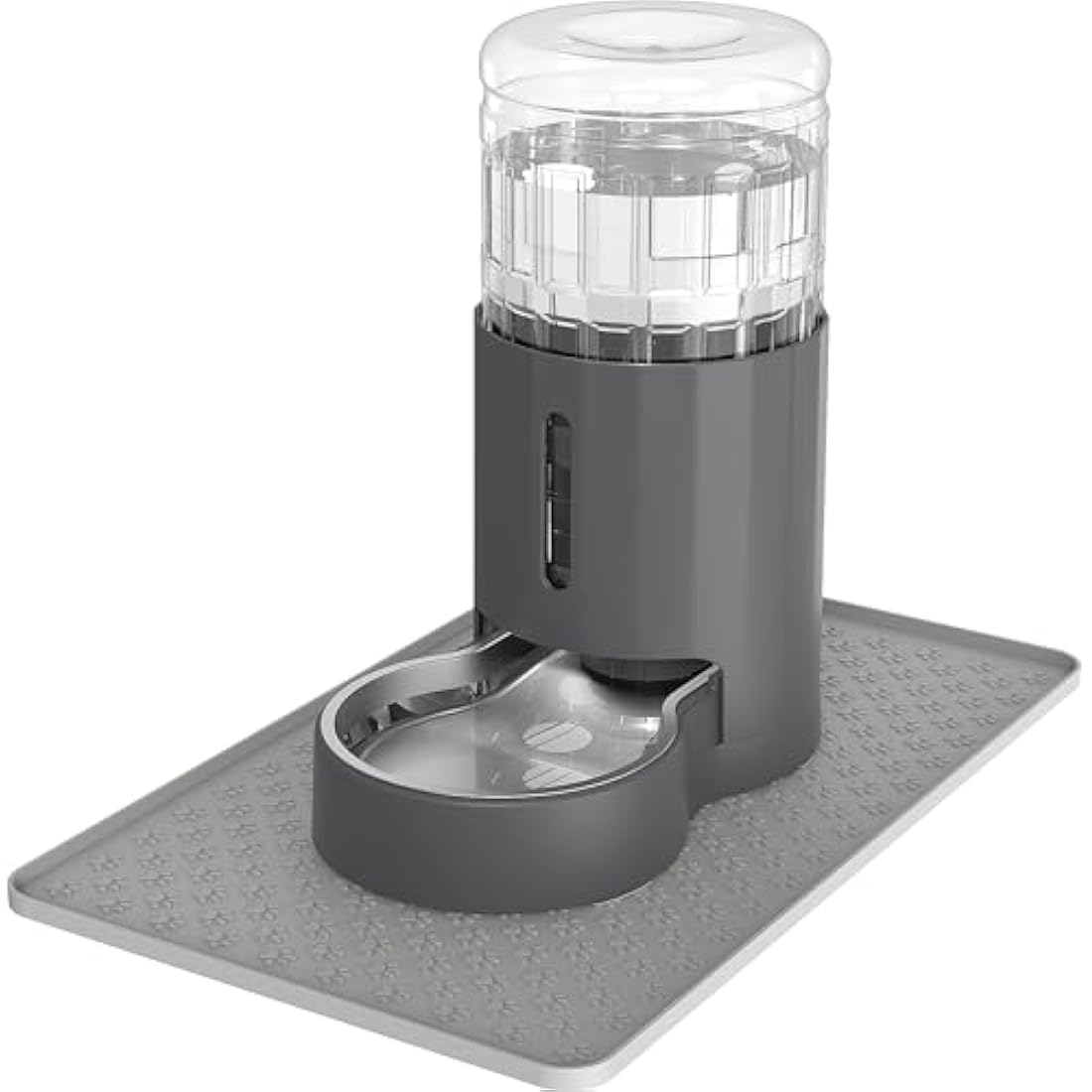 JUNSPOW 4L Gravity Cat Water Dispenser with Stainless Steel Bowl
