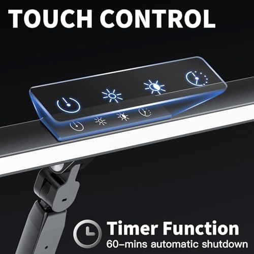 Jolof Store LED Desk Lamp – Eye-Caring Clamp Light with 5 Color Modes