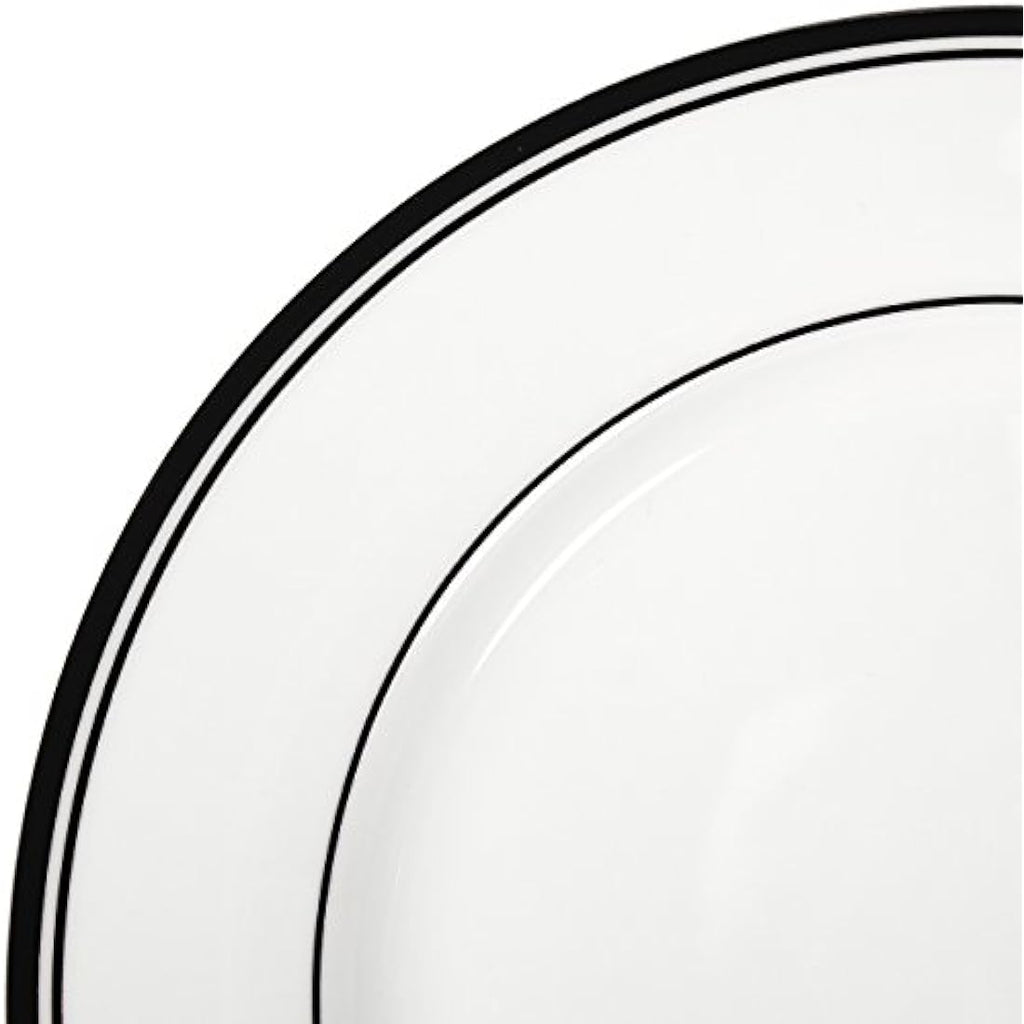 16-Piece Porcelain Dinnerware Set | Black Stripe Detail
