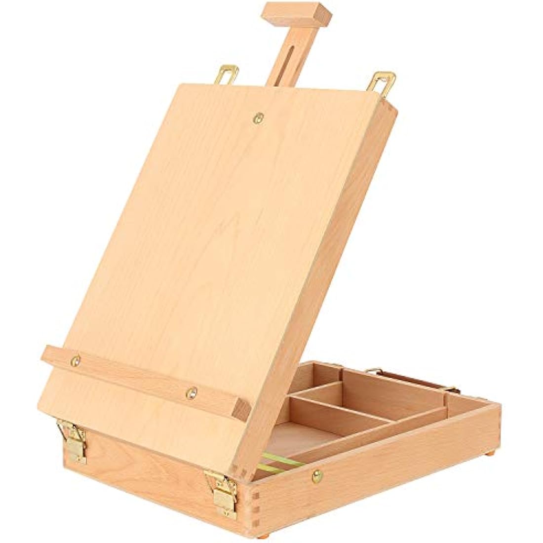 Portable Beechwood Tabletop Easel & Art Sketchbox Storage