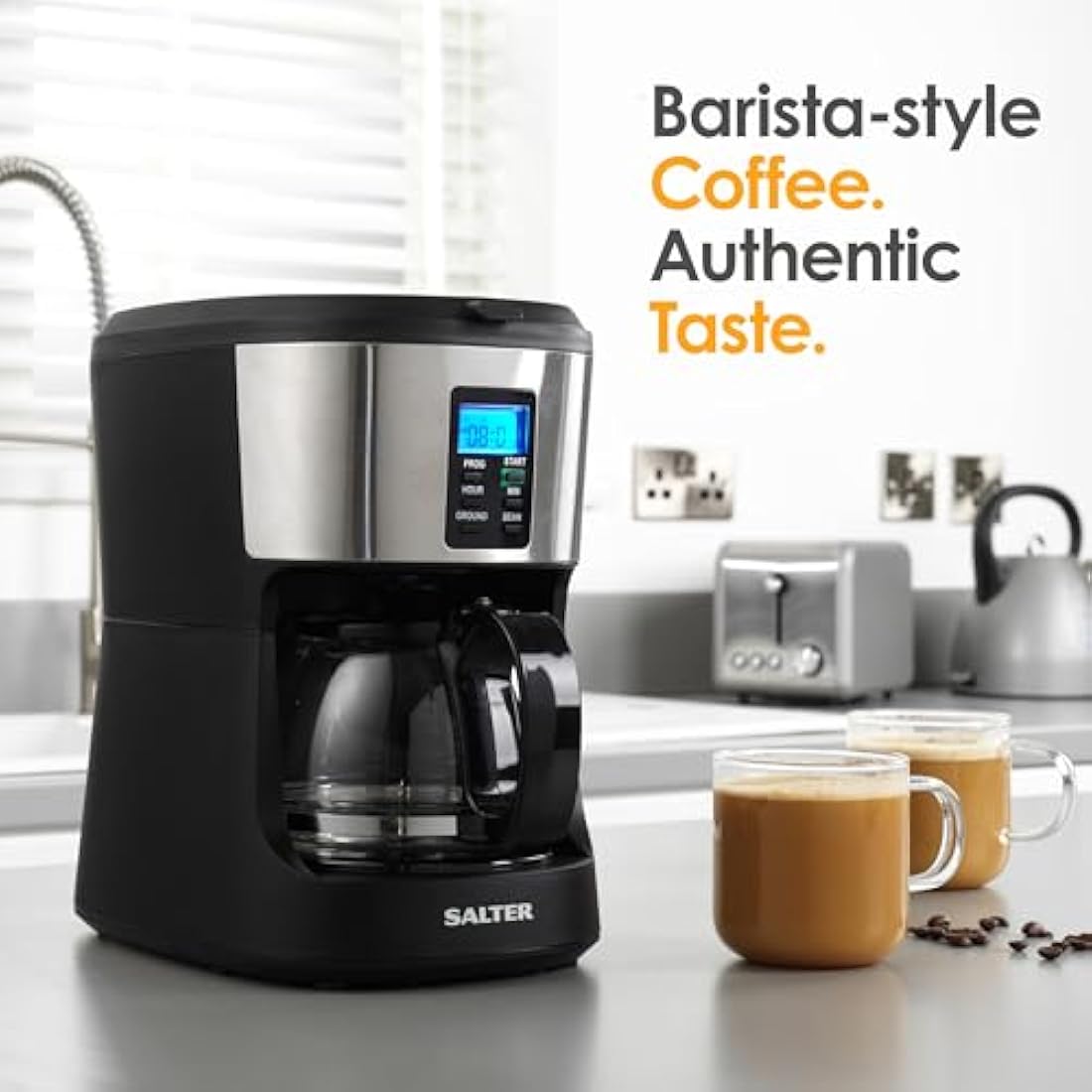 Salter EK4368 Bean to Jug Coffee Machine with Grinder and Digital Timer