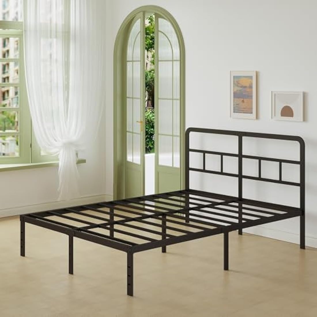Jolof Store Super King Metal Bed Frame – Heavy Duty with Storage, Black