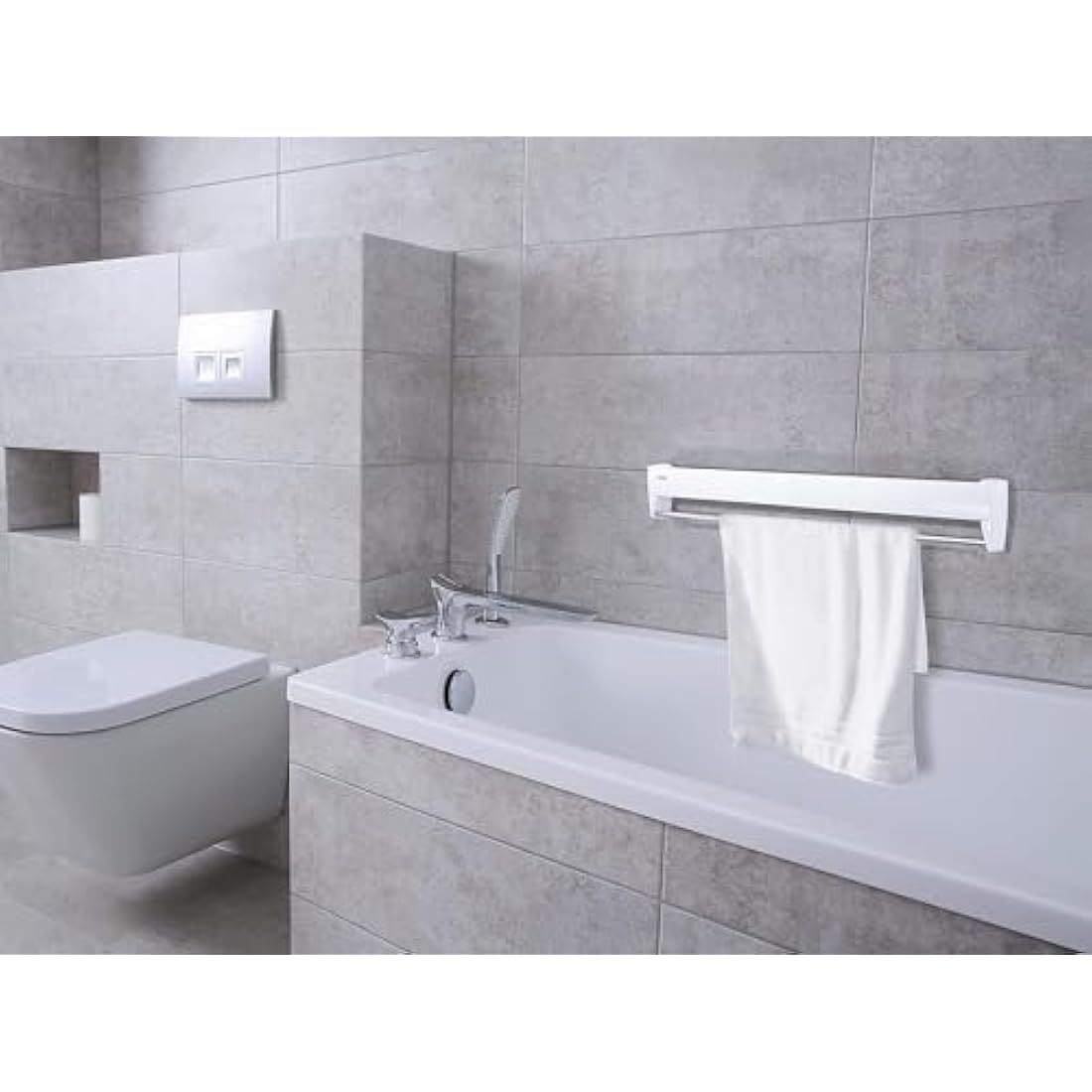 Leifheit Telegant 81 Protect Plus Wall-Mounted Clothes Airer – White