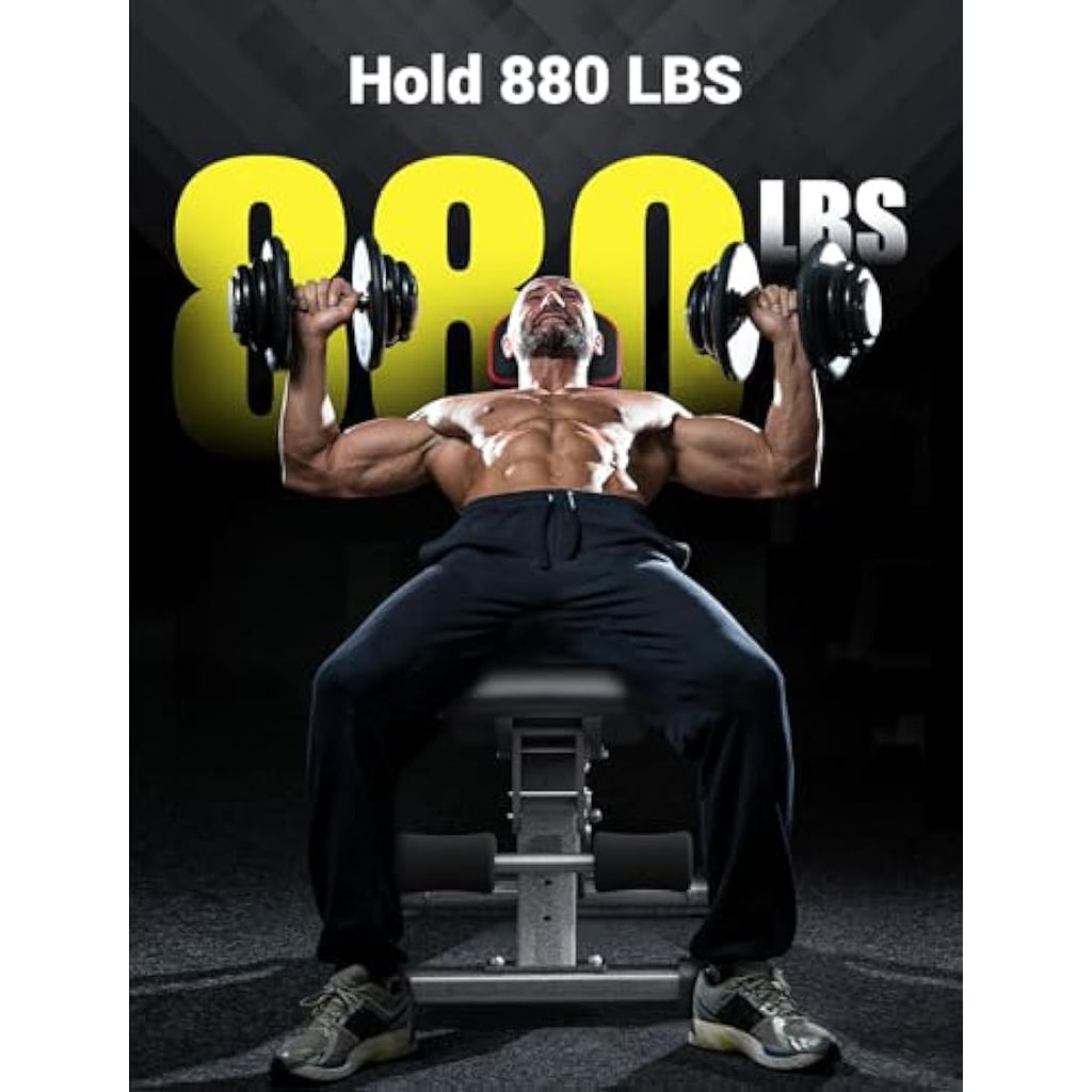 YOLEO Adjustable Weight Bench - 880LB Foldable Workout Bench for Home Gym